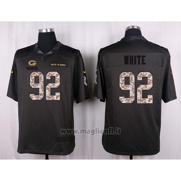 Maglia NFL Anthracite Green Bay Packers White 2016 Salute To Service